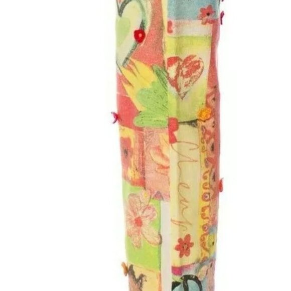 MOSCHINO Italian 42 Jeans Linen Pants Crochet Detail Multicolor M USA Sz 8 30 - Picture 12 of 13